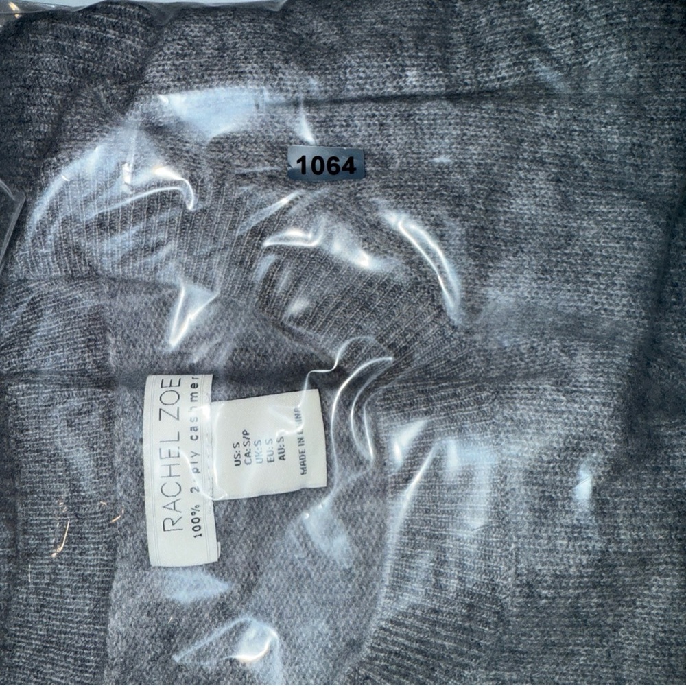 Rachel Zoe Women Long Sleeves 100% 2Ply Cashmere Luxury Sweater Size Small Gray - Picture 8 of 8